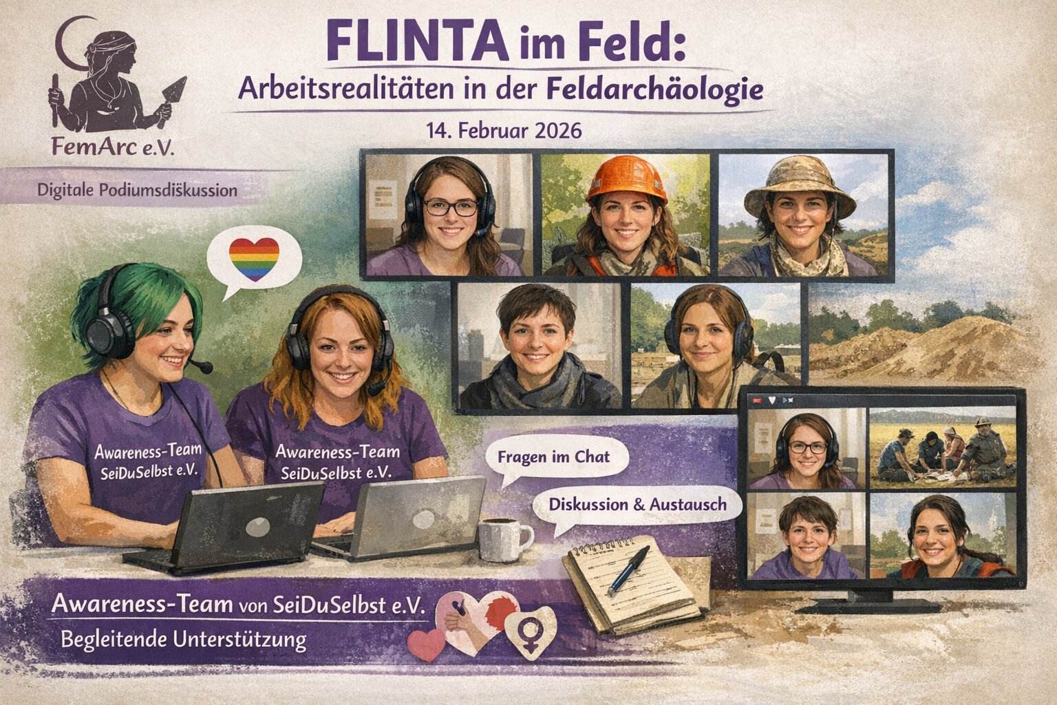 Awareness Team Onlineveranstaltung FLINTA bei digitaler Podiumsdiskussion